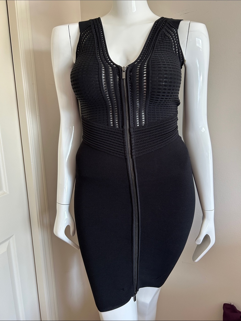 Diane Von Furstenberg Black Zip-Front Mini Dress